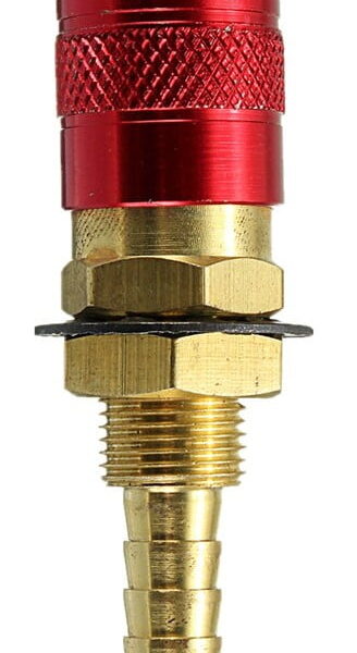 Snelkoppeling rood slangpilaar 6 mm waterkoeling (vrouwelijk)